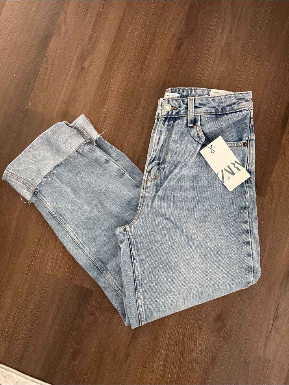 Zara High Rise Straight Fit Jeans